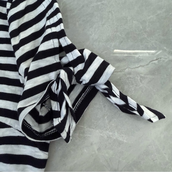 Women’s Talbots The Sleeve Knit Shift Striped Dress XS 100% Cotton Tie Sleeves - Picture 8 of 16